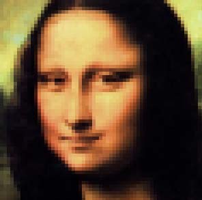 Mona Lisa, mosaic of 60 x 60 blocks